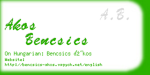 akos bencsics business card